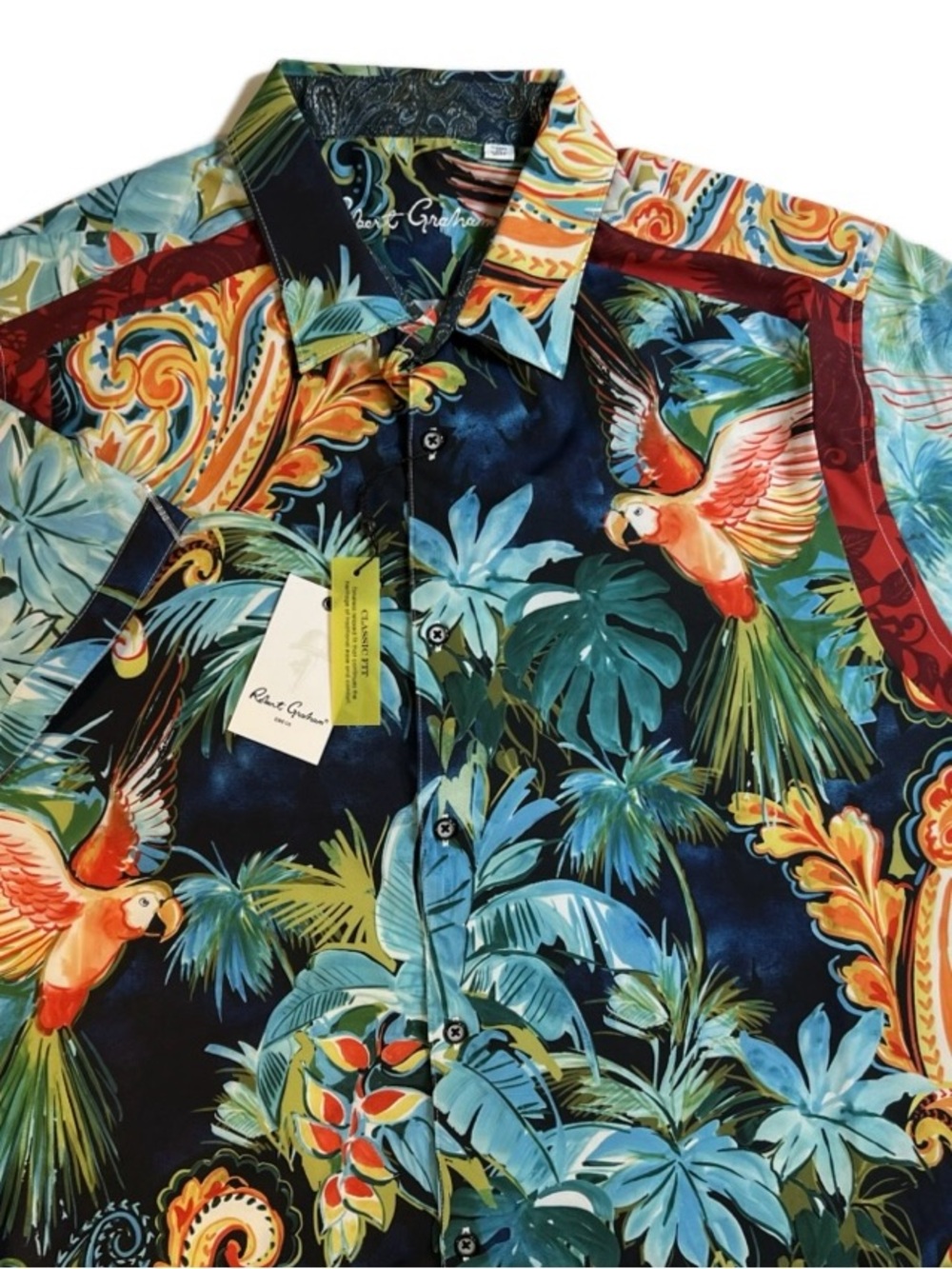 Robert Graham Multicolor Tropical Print Button-Up Shirt Size 3XL Price $90 NWT